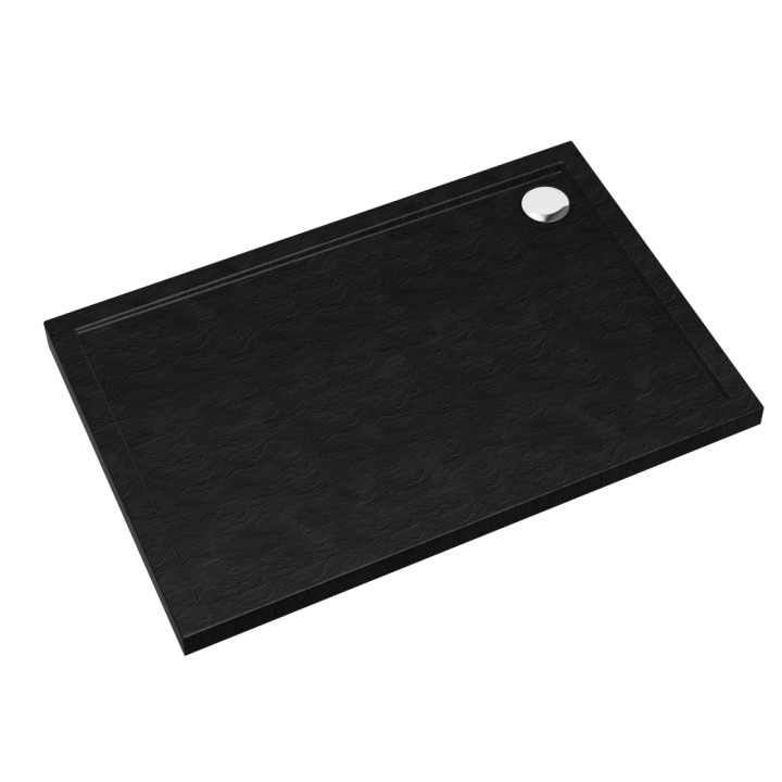 Schedline Brodzik akrylowy Sharper Black Stone 90x120x4,5 cm, prostokątny, Gwarancja 7 lat